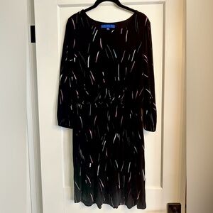 Confetti Long Sleeve Black Dress